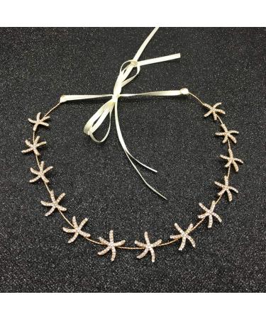 Lurrose Wedding Star Headgear - 1PC Golden Rhinestone Headband Hair Accessory for Brides - Buy Online on GoSupps.com