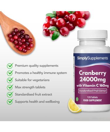Cranberry 24000mg Tablets - Immune System Support Supplement | 120 High Strength Tablets - Buy Online on GoSupps.com