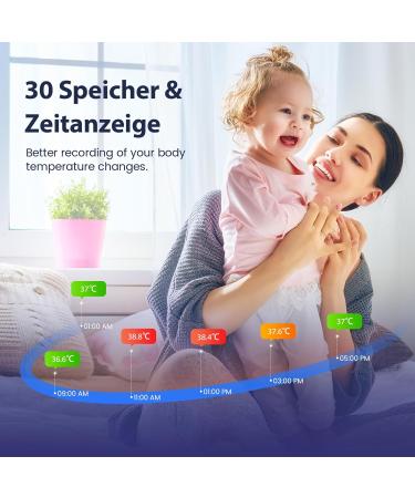 Buy Ear Thermometer for Baby & Adults - Digital Infrared Fever Thermometer with 21 Disposable Caps & Color-Coded Display - Buy Online on GoSupps.com