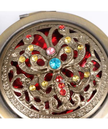 Stobok Compact Retro Flower Mini Pocket Mirror - Double-Sided Folding Makeup Mirror for Handbag & Travel - Buy Online on GoSupps.com