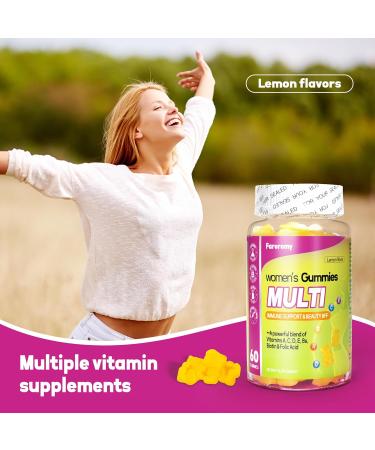 Faroromy Multivitamin for Women Gummies Lemon Flavored Vitamins Daily Multivitamin with Vitamins A C D E B6 and B12 30 Day Supply 60 Count - Buy Online on GoSupps.com
