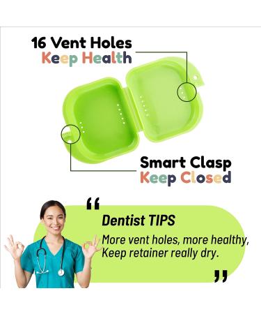 Cute Retainer Holder Case 3 Pack with Cartoon Animals, Dinosaurs & Unicorn Patterns (Green Yellow Pink) - Aligner & Night Guard Case - Buy Online on GoSupps.com