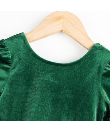 Miipat Baby Girls Velvet Dress - Long Sleeve Elegant Princess Dress for Toddler Girl (2-3 Years, Green) - Perfect for Fall/Winter, Birthday Party, Wedding - Buy Online on GoSupps.com