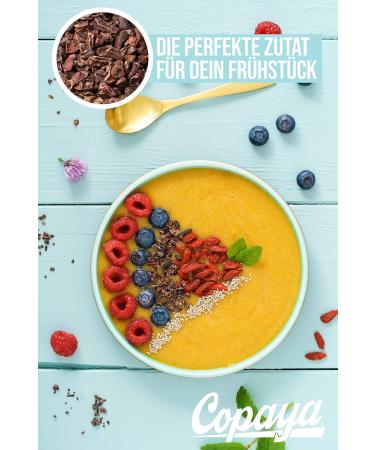  Copaya Copaya Raw Organic Cacao Nibs Additive-Free Peruvian Cacao Beans Premium Quality Controlled Beans Unroasted and Unsweetened 250g Trial Pack - Buy Online on GoSupps.com