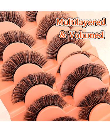 7 Pairs of 3D False Eyelashes Cat Eye Fluffy Volume Curly Cat-Eye Artificial Eyelashes Natural Look Reusable Handmade Faux Mink Makeup Eyelashes (7C-HR-E15) - Buy Online on GoSupps.com