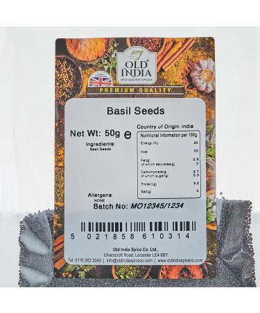 Old India Basil Seeds 50g - Premium Quality Herbal Superfood - Buy Online on GoSupps.com