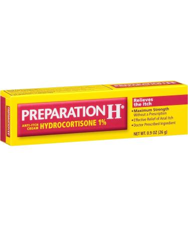 Preparation H Anti-Itch Hemorrhoid Treatment Cream - 1% Hydrocortisone for Maximum Relief (0.9 oz) - Buy Online on GoSupps.com