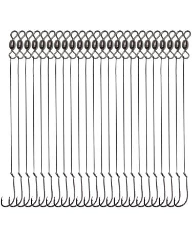 Baitholder Snelled Hook Leader Rig, 24pcs Fishing Wire Leader Rigs with Baitholder Snelled Hooks Rolling Swivel Bottom Fishing Rig for Saltwater Freshwater Fishing 1#_24pcs