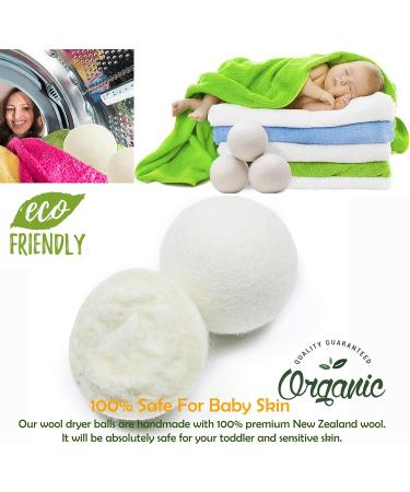 Buy Eco-Friendly Wool Dryer Balls (4 Pack) - XL Natural Fabric Softener & Static Guard - 100% New Zealand Wool - Buy Online on GoSupps.com
