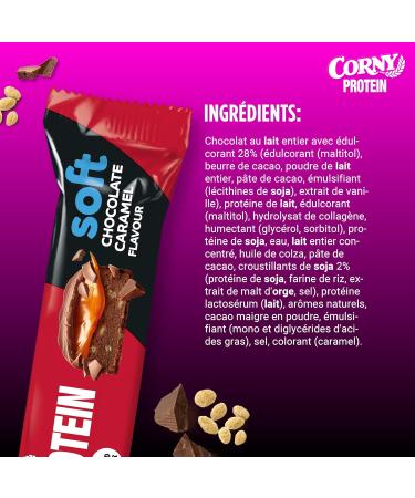 Corny Protein Soft - Milk Chocolate and Caramel Protein Bars 30% Protein 0% Added Sugars Pack of 12x45g Ta - Buy Online on GoSupps.com