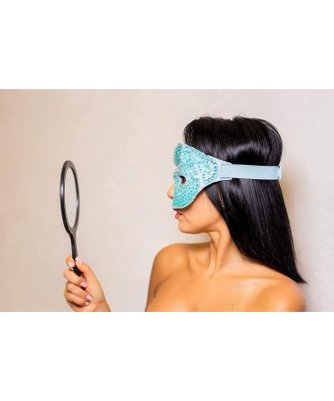 Hot Cold Therapy Gel Face Mask for Migraine Headache Relief - Ice Facial Mask for Stress and Pain Reduction - Reduce Puffiness and Dark Circles - Blue - Buy Online on GoSupps.com