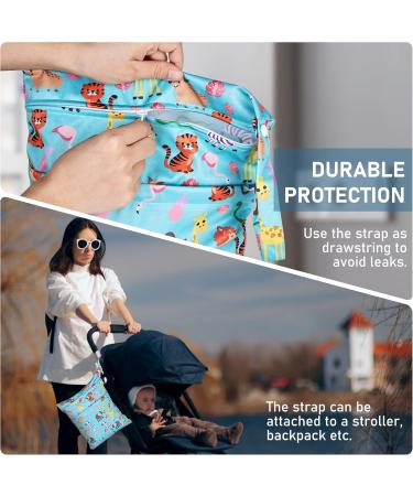 Buy Nasbagen Wet Bag Set - 4 Waterproof Diaper Bags for Kindergarten & Toddlers | Reusable Zippered Organizers - Buy Online on GoSupps.com