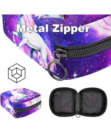Javenproeqt Women's Bandages Storage Bag - Large Reusable Organizer for First Period - Glitter Unicorn Galaxy Purple - 17x17x12 cm - Buy Online on GoSupps.com
