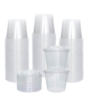 100 Sets 5.5 oz Small Plastic Containers with Lids, Jello Shot Cups with Lids, Disposable Portion Cups, Condiment Containers with Lids, Souffle Cups for Sauce and Dressing 100 5.5 oz. - Buy Online on GoSupps.com
