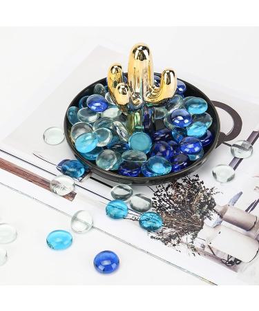 FUTUREPLUSX 5Lb 500PCS Blue Mixed Color Flat Glass Marbles - Premium Decorative Gems for Vases, Table Scatter, and More - Buy Online on GoSupps.com