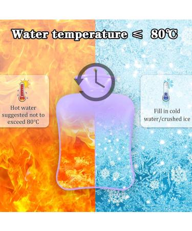 MOTONG Wearable Hot Water Bottle with Fluffy Cover - Purple | Natural Rubber, Soft Plush Waist Cover for Pain Relief on Back, Neck, Legs, Shoulders - Buy Online on GoSupps.com