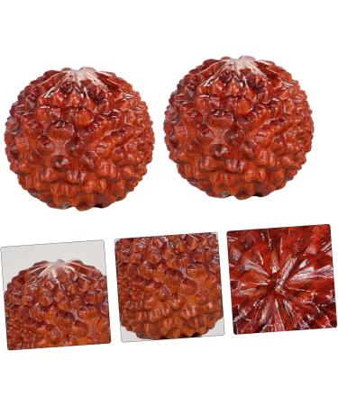 TOVINANNA 2 Piece Hand Carved Wooden Massage Ball Set - Acupressure Decor & Decompression Ornament for Relaxation - Perfect for Home & Office - Buy Online on GoSupps.com