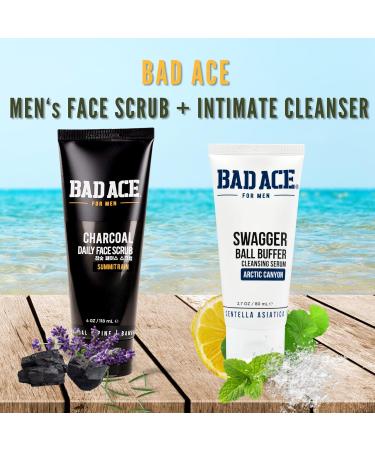 BAD ACE Men's Care Bundle: SwaggerBall Buffer Intimate Wash for Men (2.7 oz) and Charcoal Facial Wash for Men (4 oz) - Buy Online on GoSupps.com