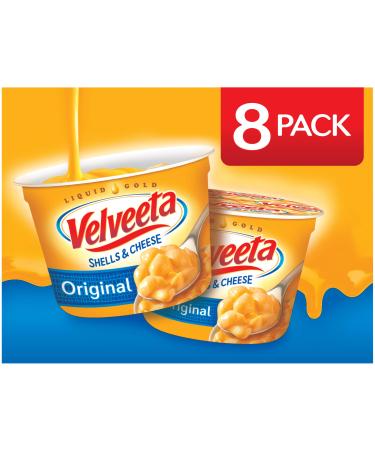 Velveeta Shells & Cheese Original Microwavable Shell Pasta & Cheese Sauce (8 ct Pack, 2.39 oz Cups) Original (Pack of 8)