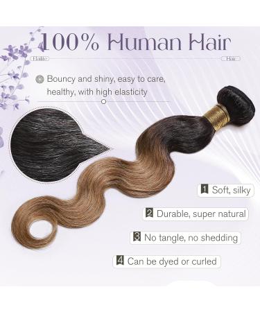 Body Wave Brazilian Hair Bundles 7A Virgin Human Hair Extensions 18 #1BT27 Natural Black Ombre Dark Blonde - Buy Online on GoSupps.com