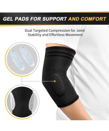Cambivo Elbow Bandage - Pain Relief for Tennis Golf & Basketball | Gel Cushioning | Adjustable XL Size | Men & Women - Buy Online on GoSupps.com