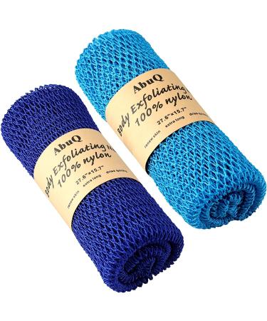 AbuQ 2-Piece African Exfoliating Net Sponge Set - Yellow-Blue | Smoother Skin, Daily Use - Buy Online on GoSupps.com