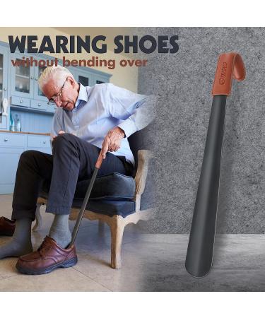 ZOMAKE 16.5 Inch Long Handle Metal Shoe Horn for Seniors, Men, Women, Kids - Easy Slip-On Shoehorn for Boots - Buy Online on GoSupps.com