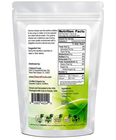 Organic Crispy Puffed Quinoa - Made in USA - Healthy Ancient Grain for Snacks, Soup, Cereal & Salad - 1 lb - Vegan, Gluten Free, Non GMO, Kosher - Buy Online on GoSupps.com