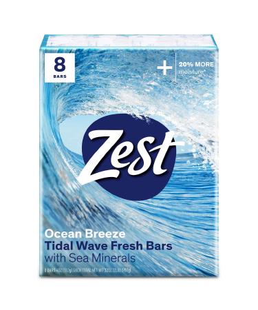 Zest Ocean Breeze Bar Soap - 8 Bars - Enriched With Sea Minerals - Rich Lathering Bars Leave Your Body Feeling Smooth And Moisturized with an Invigorating Scent Ocean Breeze 4 Ounce (Pack of 8)