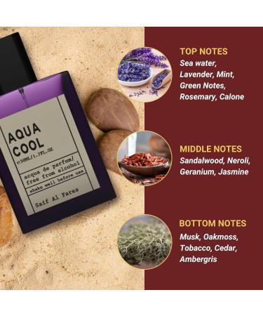 Aqua Cool - Non-Alcoholic Parfum for Men | Fresh Aquatic Masculine Perfume | Arabian Perfumes from Dubai 1.69 Fl. Oz. - Buy Online on GoSupps.com