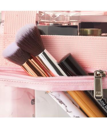 Premium Clear Makeup Cosmetic Toiletry Organizer Bag | Stadium Approved Clear Tote Bag | Mini Clear Purse for Gym, Work, Travel - Pink - Buy Online on GoSupps.com