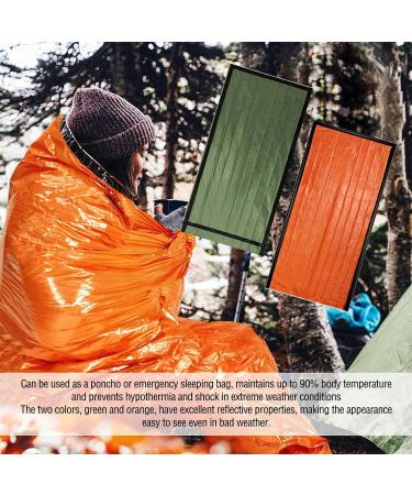 Buy Waterproof Emergency Survival Bivouac Bag - Lightweight Heat-Repellent & Cold Protection - 213x91cm Green & Orange - Buy Online on GoSupps.com
