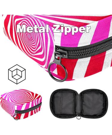 Large Aesthetic Storage Bags for Women's Bandages & Tampons - Zippered Geometry Stripes in Pink - Buy Online on GoSupps.com