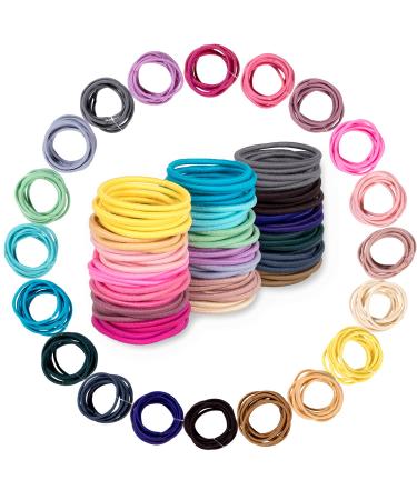 Whaline 200PCS Baby Hair Tie Multicolor 2mm Hair Bands No Crease Hair Elastics Small Ponytail Holders Hair Accessories for Girls Infants Toddlers