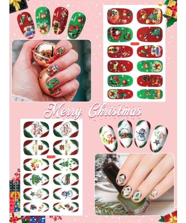 Kalolary Christmas Nail Polish Stickers Kit with Nail File - 8 Sheets Self-Adhesive Wraps for DIY Nail Art - Perfect Manicure Gift for Women and Girls - Buy Online on GoSupps.com