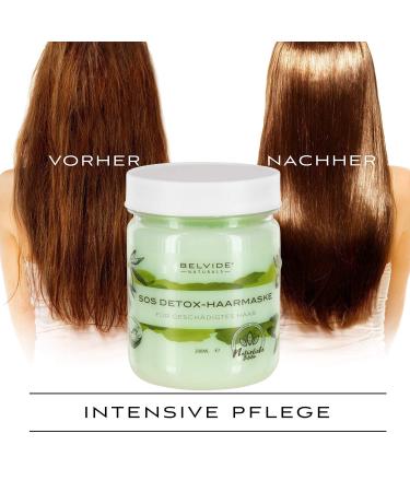 Belvide Natur SOS Detox Hair Mask | Walnut Nettle & Jojoba Oil | Silicone & Paraben-Free | 200ml | Vegan & Cruelty-Free Care for Damaged Hair - Buy Online on GoSupps.com