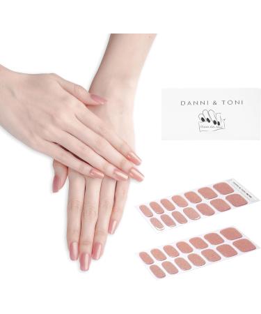 Danni & Toni Everglow Half Hardened Gel Nail Films | Nude Monochrome Glossy Silver Nail Wraps - 28 Stickers for Stunning Nail Designs - Buy Online on GoSupps.com