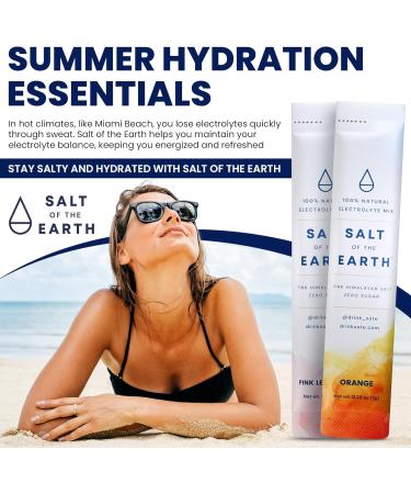 Salt of the Earth Premium Zero-Sugar Electrolyte Powder - Pink Himalayan Salt Hydration Packets | Keto & Paleo Friendly - 30 Servings - Pink Lemonade Flavor - Buy Online on GoSupps.com