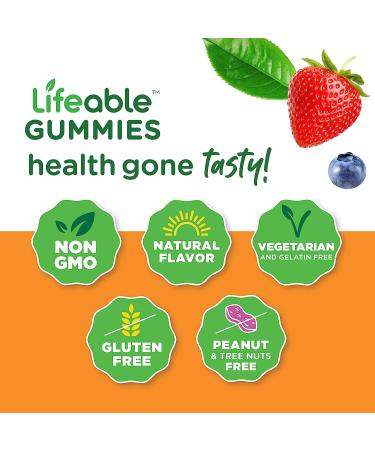 Lifeable Women's Multivitamin Gummies - Natural Flavor, Non-GMO, Gluten-Free, Vegetarian - 90 Count with Vitamin A, C, D, E, Niacin, B6, Folate, B12, Biotin, Pantothenic Acid, Iodine, Zinc - Buy Online on GoSupps.com