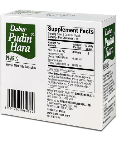 Dabur Pudin Hara Pearls - Daily Digestive Care Supplements for Men and Women | 10 Count Pack | Relieves Bloating, Acidity, Flatulence & Indigestion | Promotes Digestive & Gut Health - Buy Online on GoSupps.com