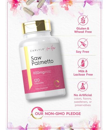 Carlyle Saw Palmetto for Women 900mg | 120 Capsules | Full Spectrum Extract Supplement | Non-GMO, Gluten Free Supplement | for Her - Buy Online on GoSupps.com