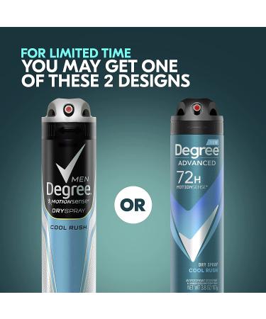 Degree Men Dry Spray Cool Rush Antiperspirant Deodorant 3.8oz (Pack of 3) with MotionSense Technology - Buy Online on GoSupps.com