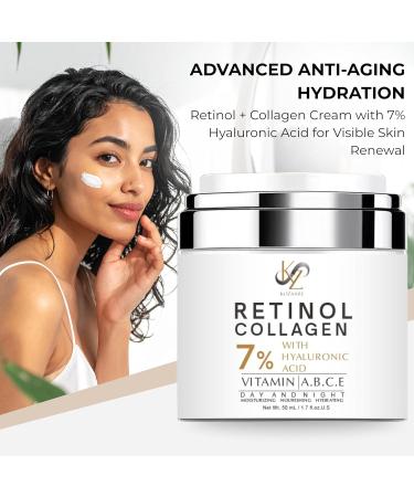 Retinol Collagen Face Moisturizer & Moisturizer Face Cream with Retinol Anti Aging Face Cream for Women with 7% Hyaluronic Acid Vitamins A B C E Facial Moisturizer for Day & Night 1.7 fl oz - Buy Online on GoSupps.com