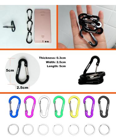 Karabiner 2-Inch Flat Mini Clip Hook - 14 Pack for Keys & Small Objects | Ideal for Camping & Hiking - Durable Indoor & Outdoor Accessory - Buy Online on GoSupps.com