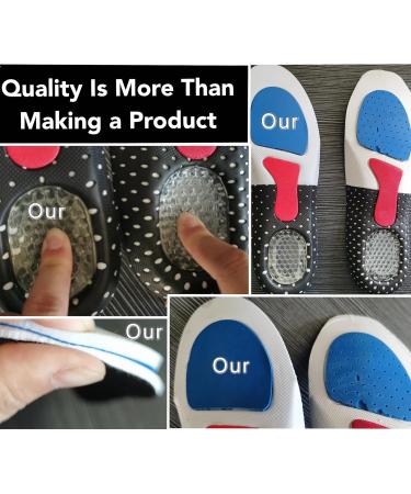 Orthopedic Gel Insoles for Men & Women - Eva Memory Foam Comfort for Flat Feet & Plantar Fasciitis Relief - Buy Online on GoSupps.com
