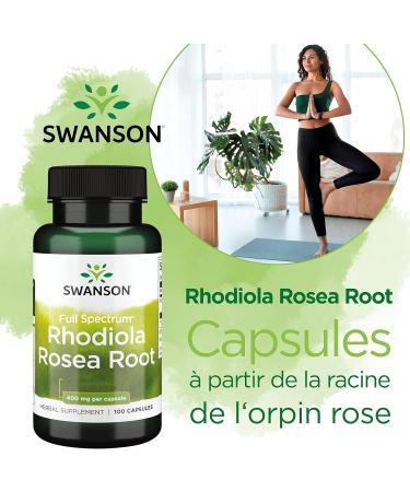 Swanson Rhodiola Rosea Root (Rose Root Extract) 400mg 100 Capsules High Dosed Lab Tested Soy Free Gluten Free Non-GMO - Buy Online on GoSupps.com