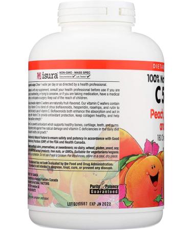 Natural Factors Vitamin C Chewables - 500mg Peach Passionfruit & Mango - 180 Count - Buy Online on GoSupps.com