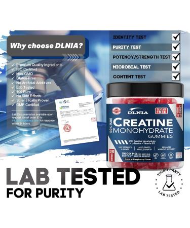 120 Vegan Creatine Monohydrate Gummies - Sugar-Free & Tasty Chewables for Muscle Growth Recovery & Performance (Raspberry) - Men & Women - Buy Online on GoSupps.com