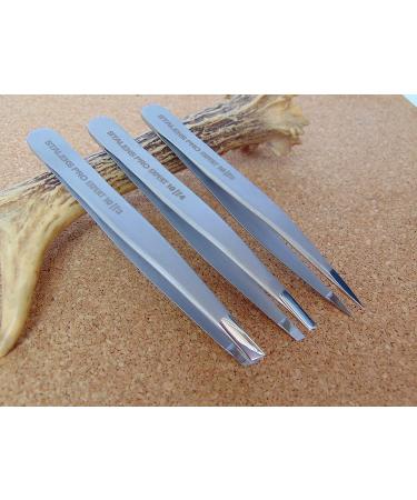 STALEKS PRO Type 4 Slant Tip Tweezers - Surgical Stainless Steel - Precision Eyebrow Tool for Experts & Professionals - Buy Online on GoSupps.com