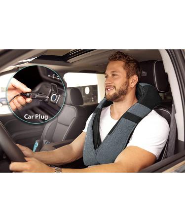 Shiatsu Back Shoulder and Neck Massager with Heat - Deep Tissue Kneading Pillow Massage - Electric Full Body Massager - Black Gray - Buy Online on GoSupps.com